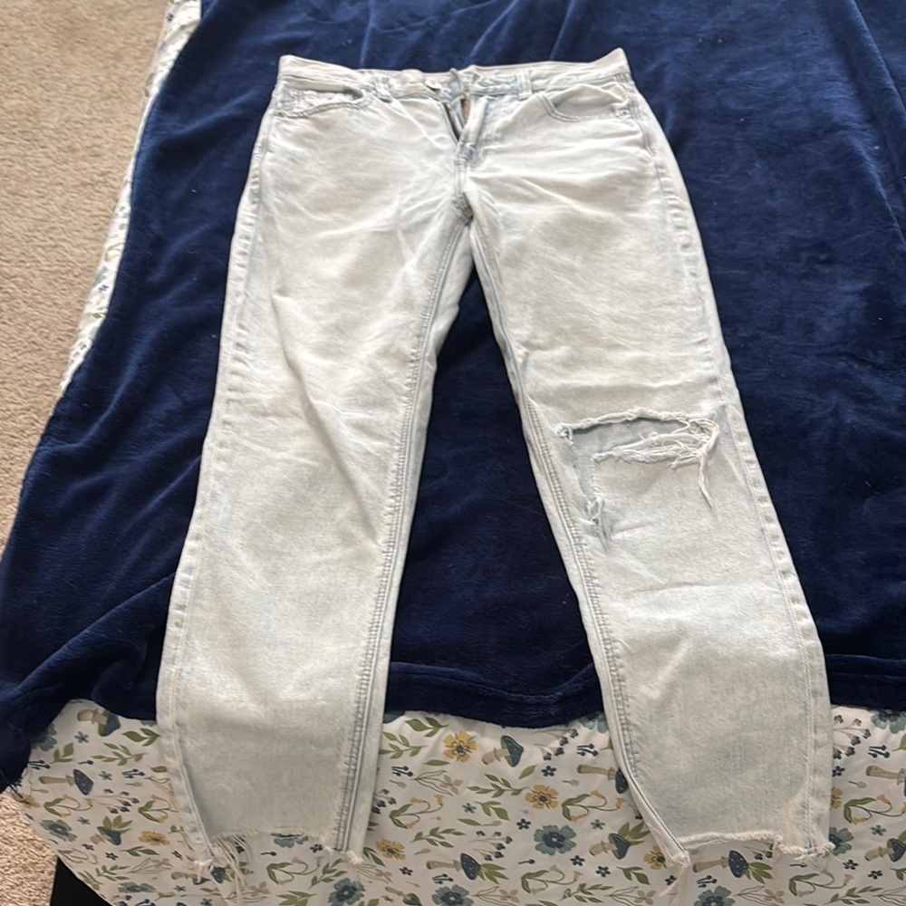 American Eagle Outfitters Light Blue Distressed Jeans